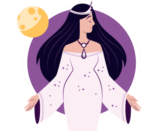 Изображение девушки в образе гадалки.